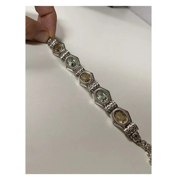 Brighton Silver Plated Bracelet Clear Crystals Beautiful Bracelet - Picture 8 of 11